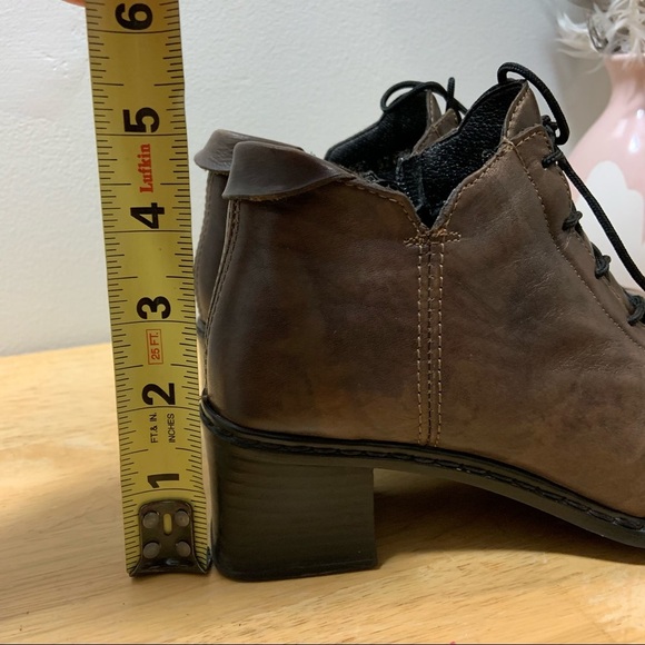 Rieker lace up brown booties chunky heal size 36 (5.5) - Picture 8 of 11